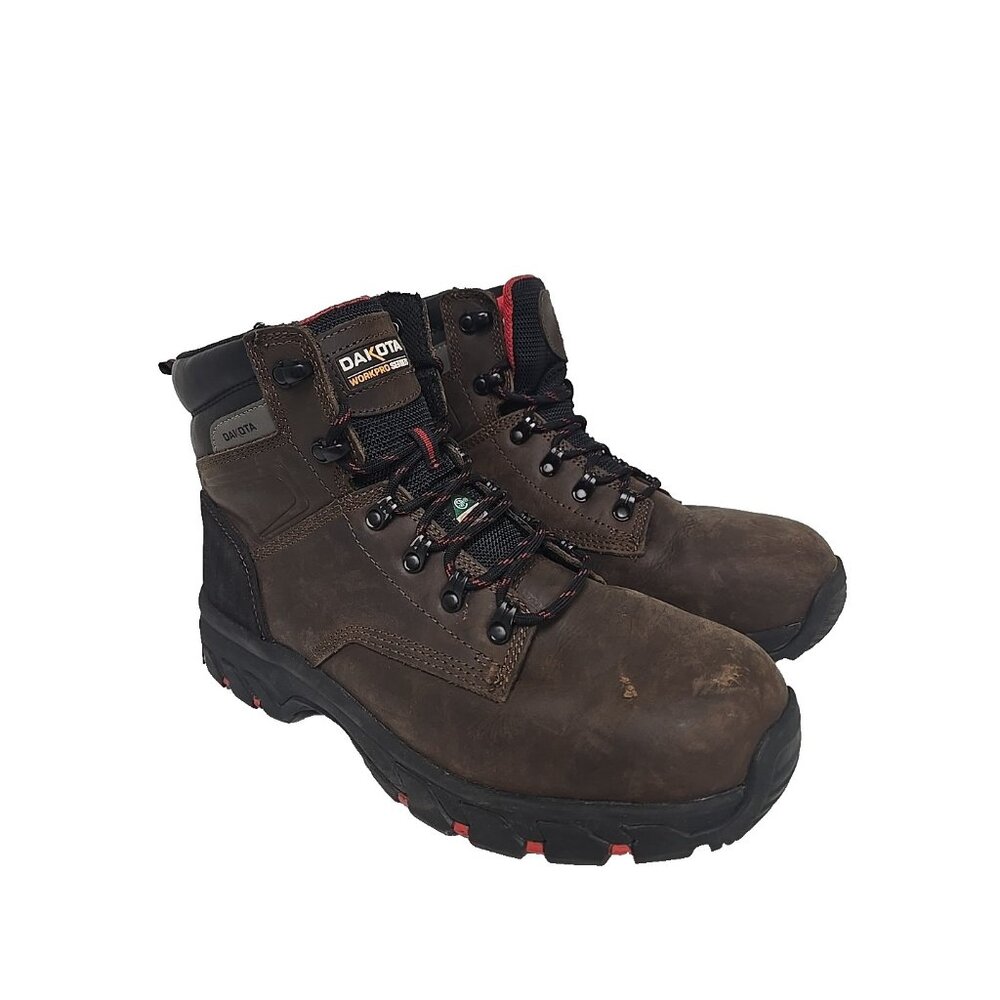 Dakota Men's WorkPro 2400 Steel Toe Mid Cut Safety Hiker Brown Size 12 W/L